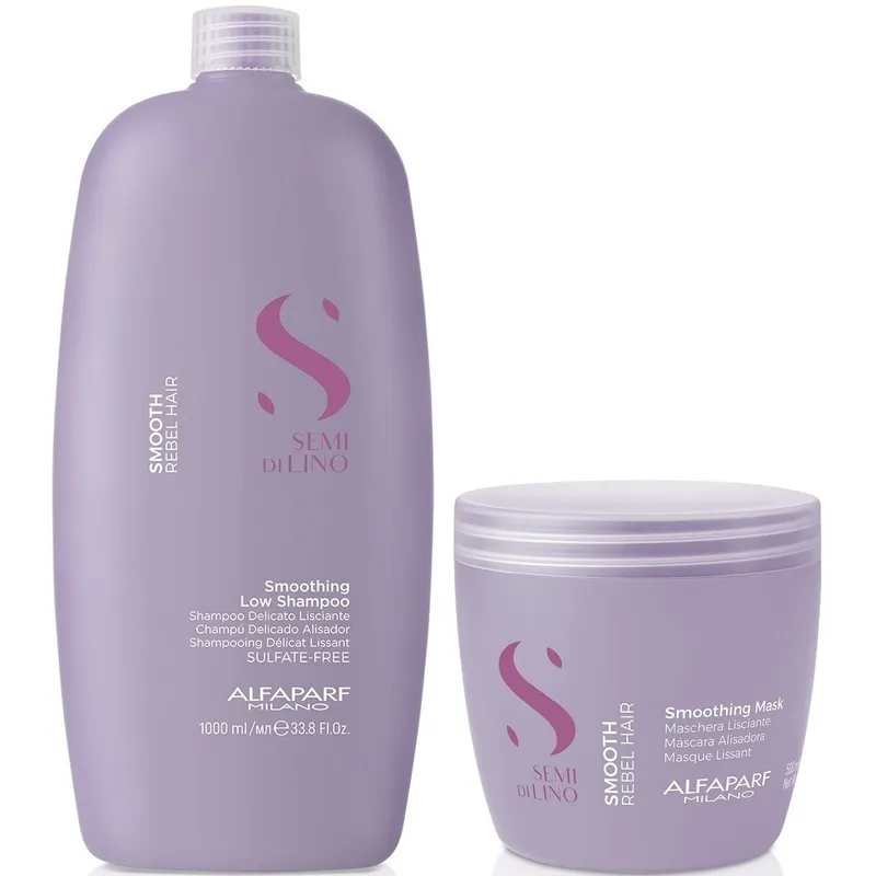 ALFAPARF MILANO - Shampoo Anti Frizz Sin Sal 1000ml + Mascarilla Alfaparf Smooth