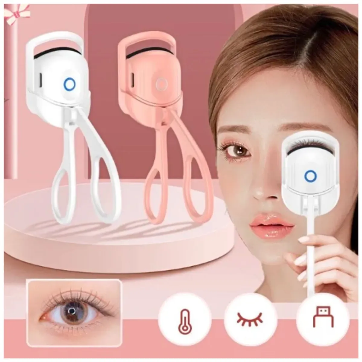 INSPIRA MARKET - Rizador de pestañas electrico con rizado de larga duración