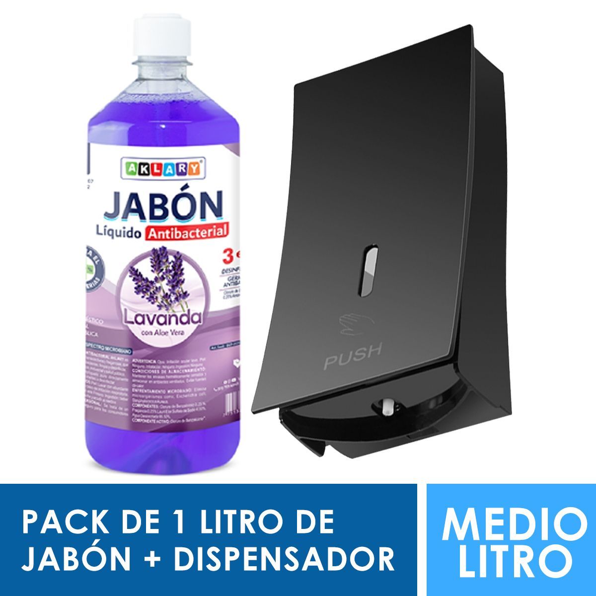 EXORIAM - Dispensador de Jabon de 500 ml Negro