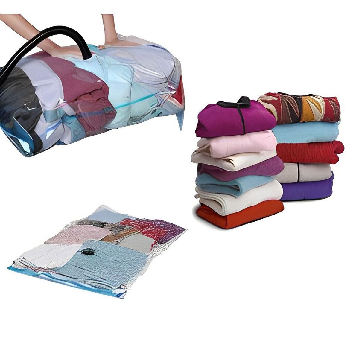 GENERICO - Set de 2 bolsas  Para Guardar y Comprimir Ropa 70x100 cm