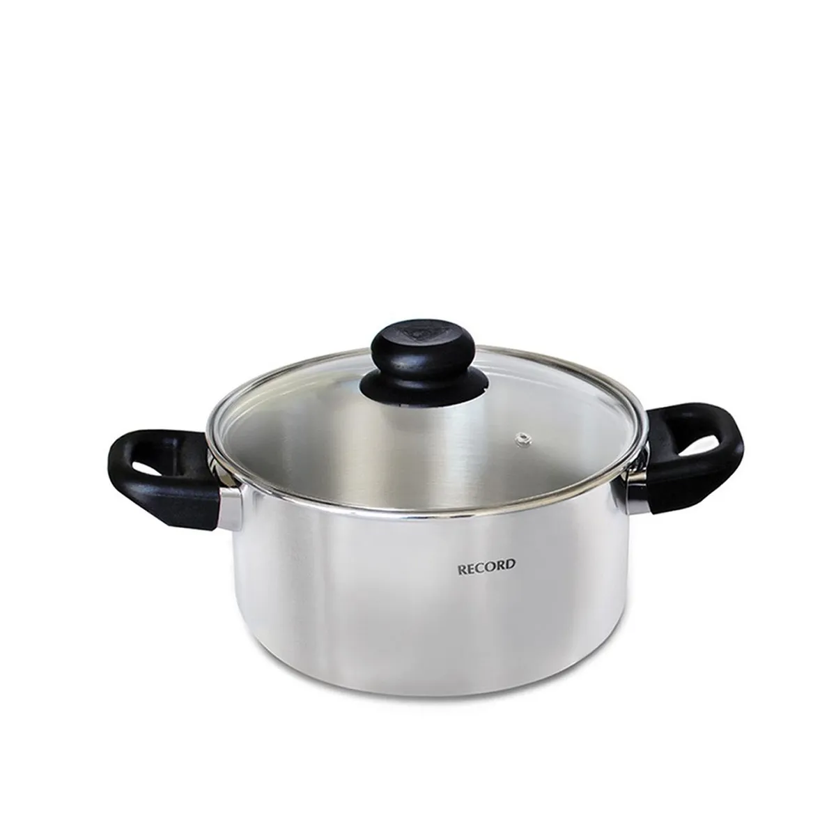 RECORD - Olla aluminio pulida festejo con tapa de vidrio n°20