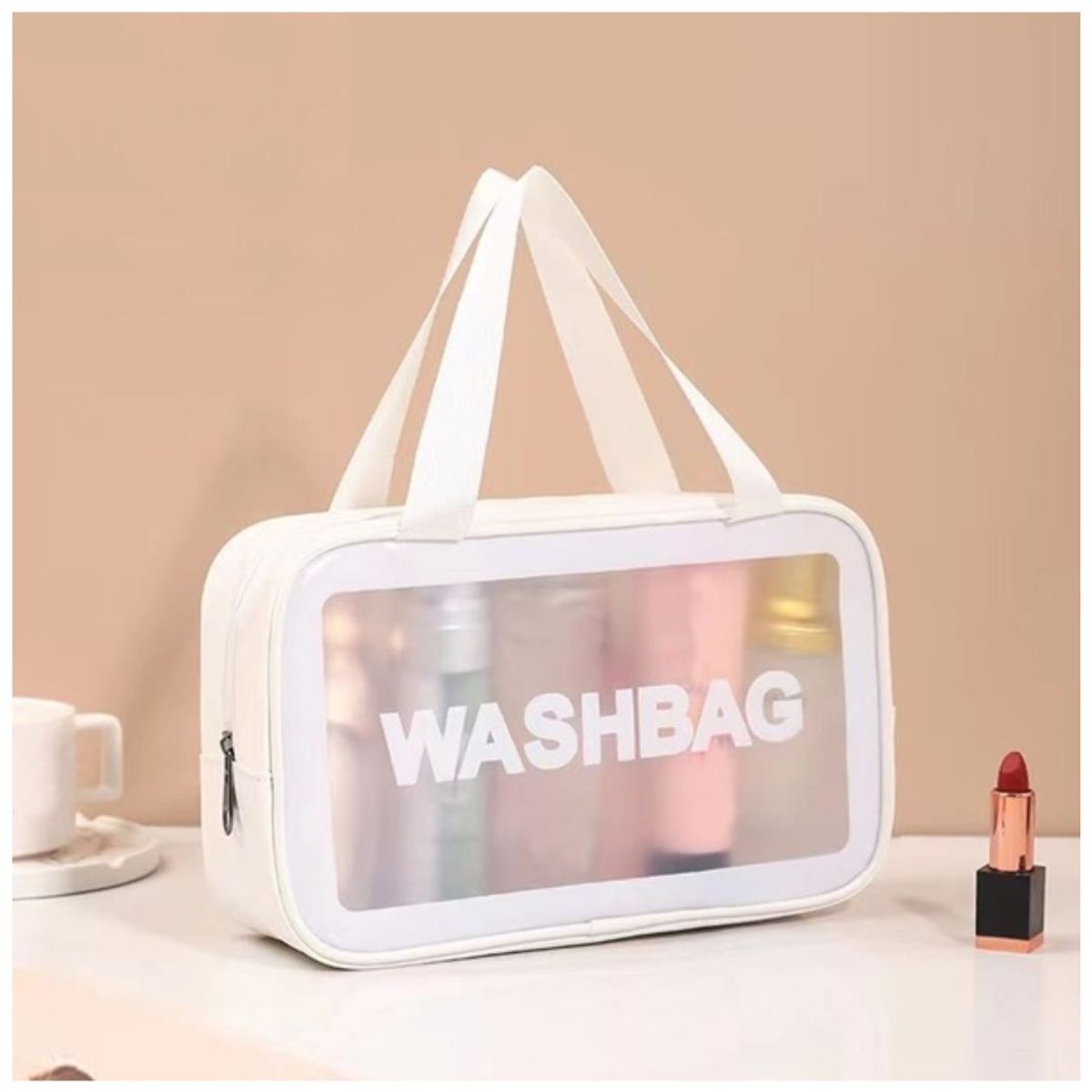 INSPIRA MARKET - Estuche bolso neceser grande para cosmeticos impermeable con asa