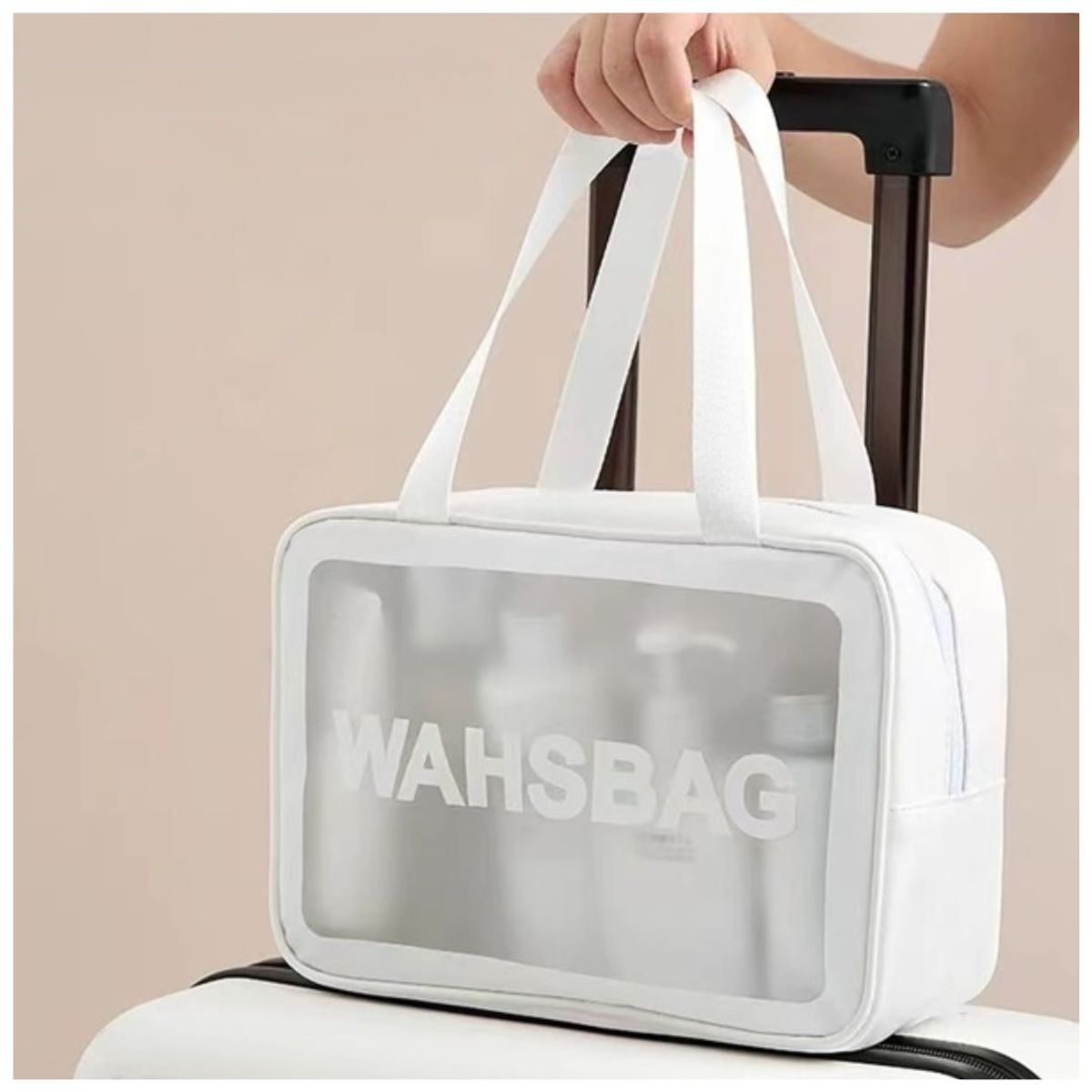 INSPIRA MARKET - Estuche bolso neceser grande para cosmeticos impermeable con asa