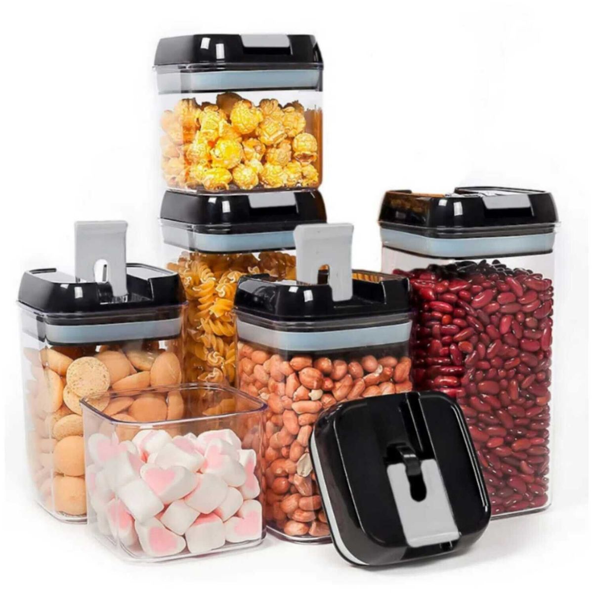 GENERICO - Set 6 frascos contenedores cereal y menestras