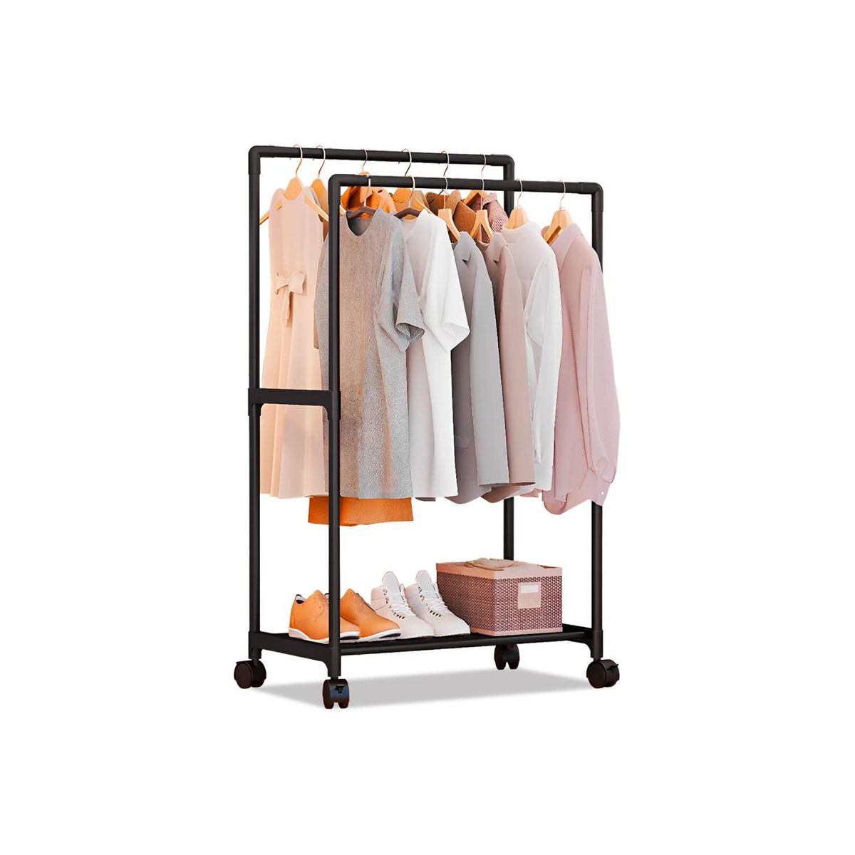 GENERICO - Colgador de Ropa - Estante organizador - perchero- exhibidor con rueda