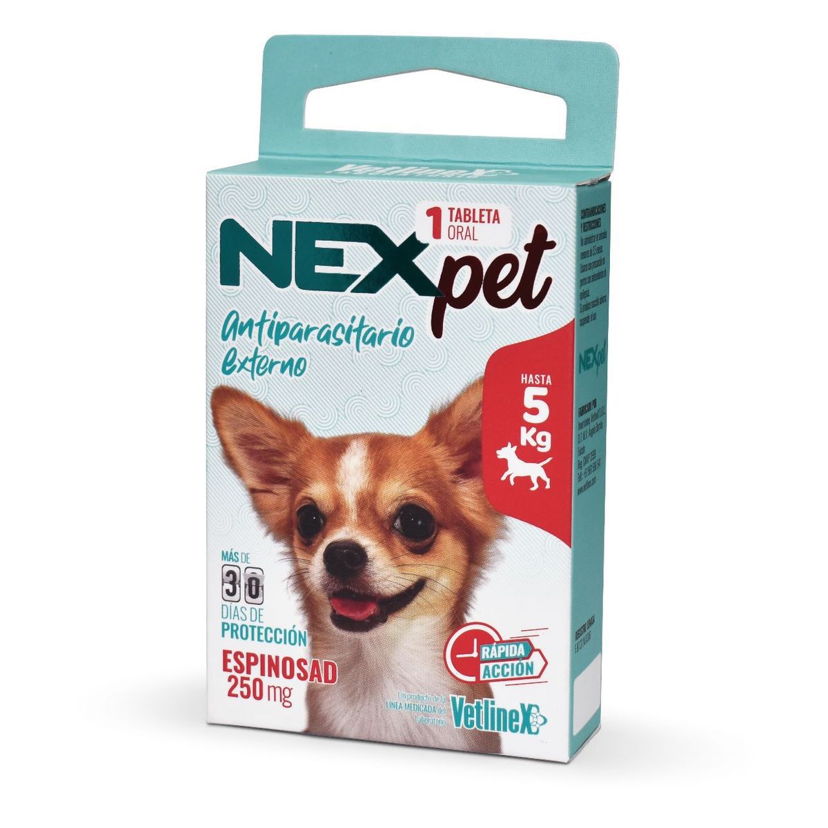 VETLINEX - ANTIPULGAS NEXPET 05 KG X 1 TABLETA.