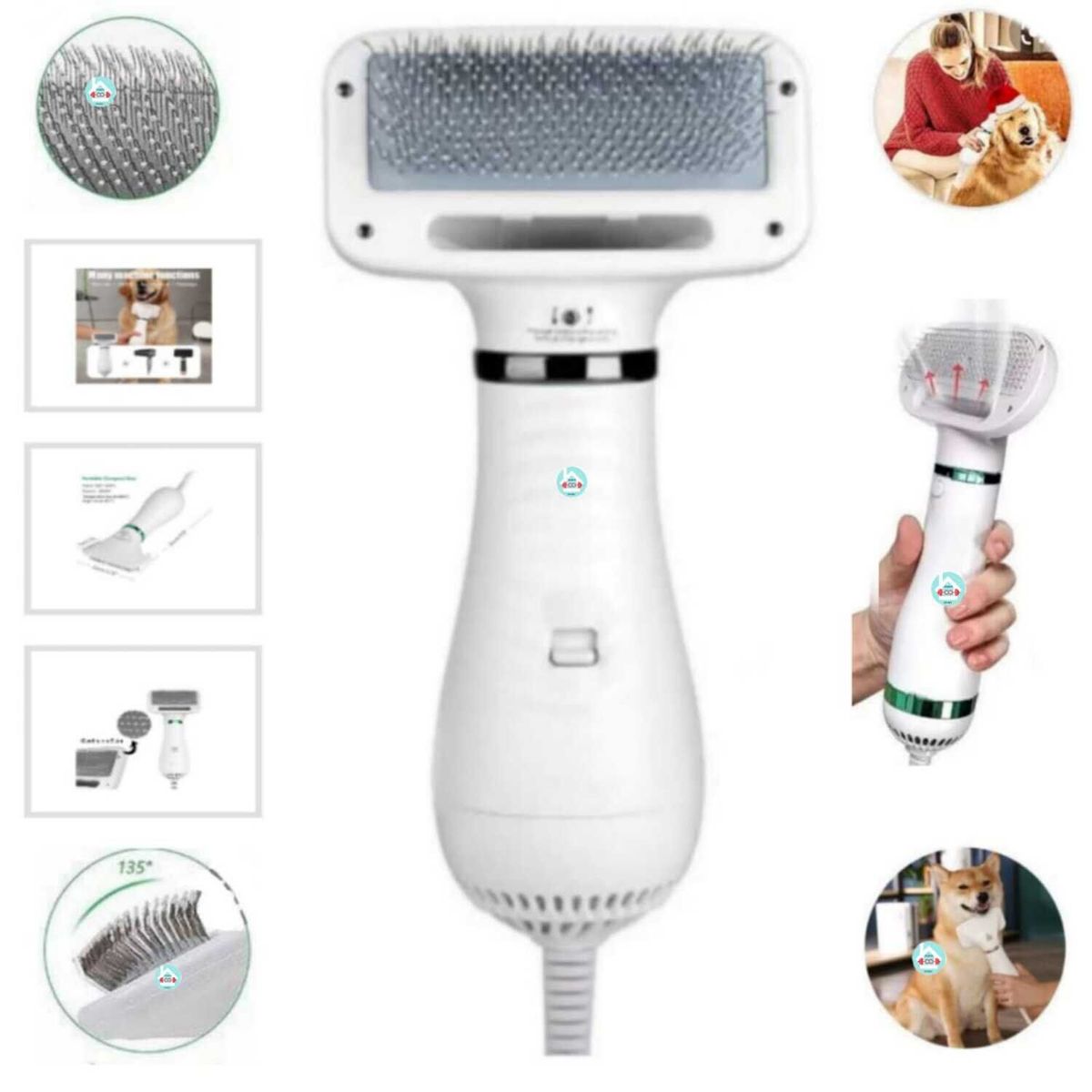 GENERICO - Secadora peine profesional 2 en 1 para mascotas