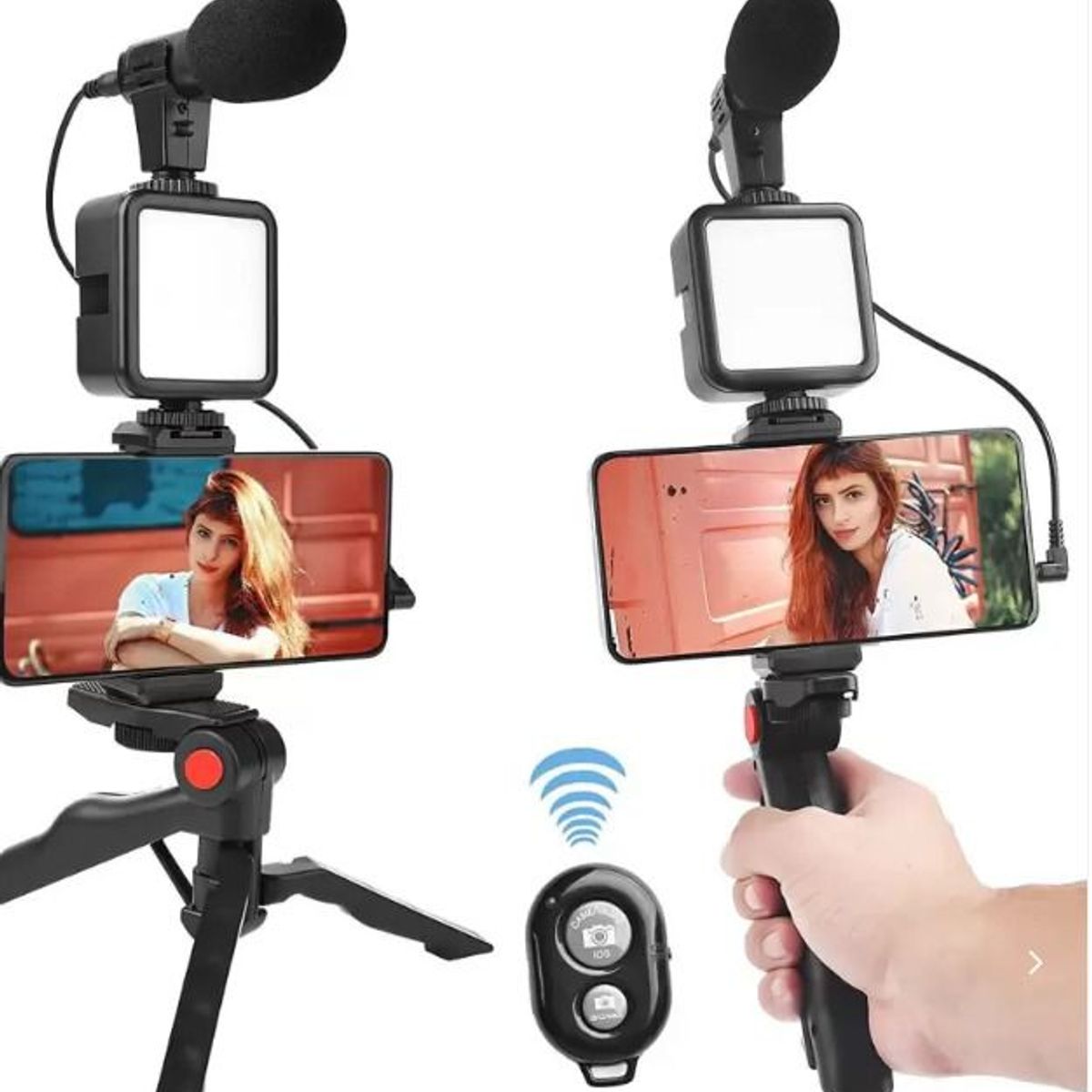 SEISA - Kit de Grabación con Mini Tripode Micrófono Control