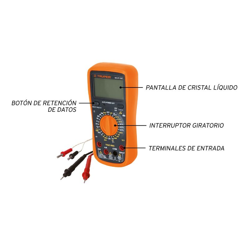 TRUPER - Multímetro digital profesional con RMS verdadero