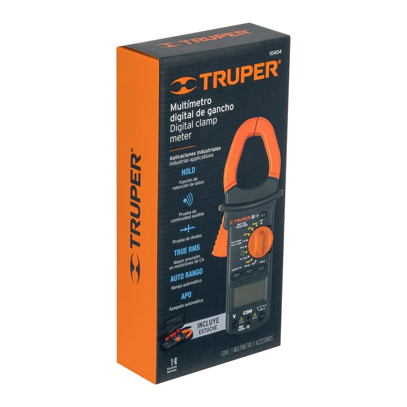 TRUPER - Multímetro para mantenimiento industrial con gancho