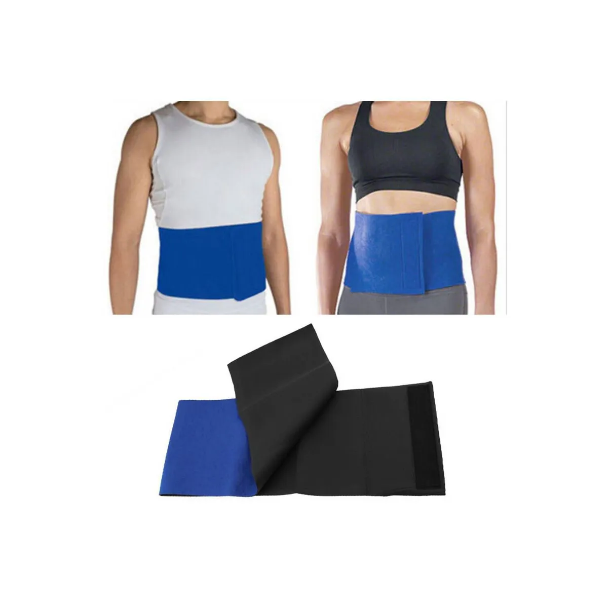 GENERICO - Faja Reductora para Sudar Color Azul 30cm alto