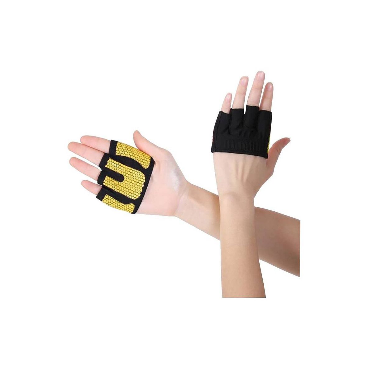 GENERICO - Guantes Mitones de Pesas GYM Amarillo L 8001