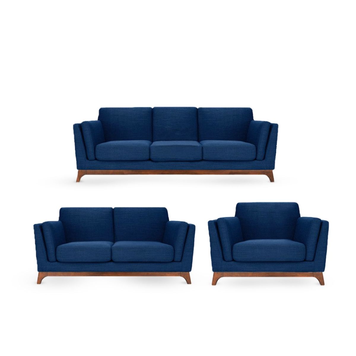 GENERICO - Juego de Sala Berlin 3-2-1 con Base de Zócalo Tela Chenille Antifluido y Petfriendly