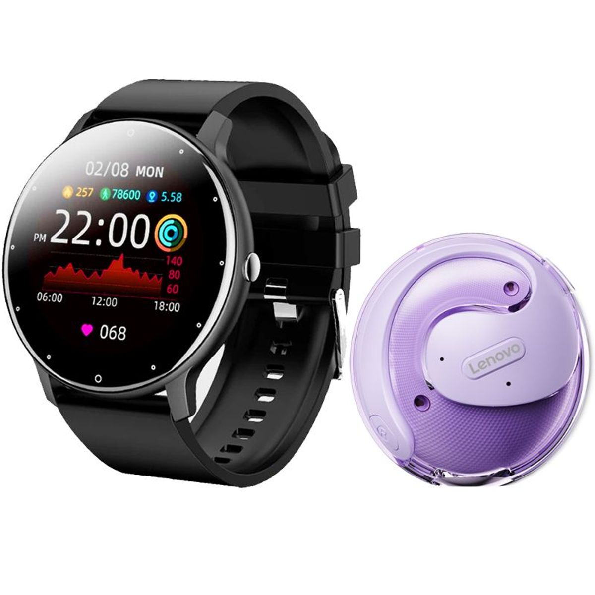 LENOVO - Audífonos Lenovo X15 PRO-Morado y Toumi Fit 2-B Reloj inteligente