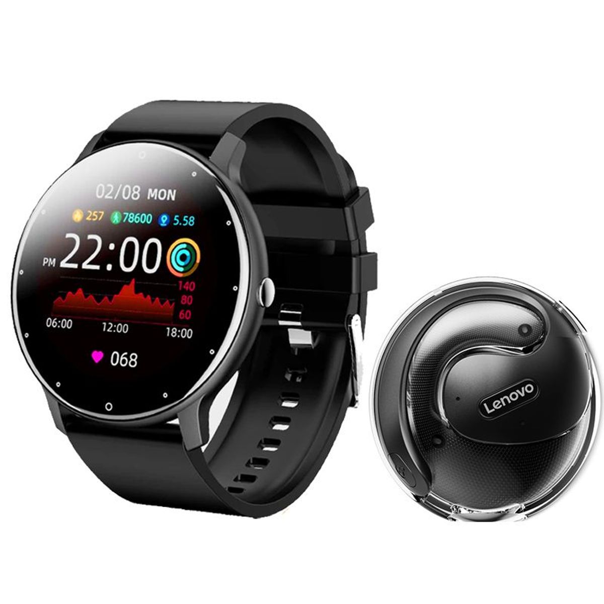 LENOVO - Audífonos Lenovo X15 PRO Tws y Toumi Watch Fit 2 Reloj inteligente-Negro