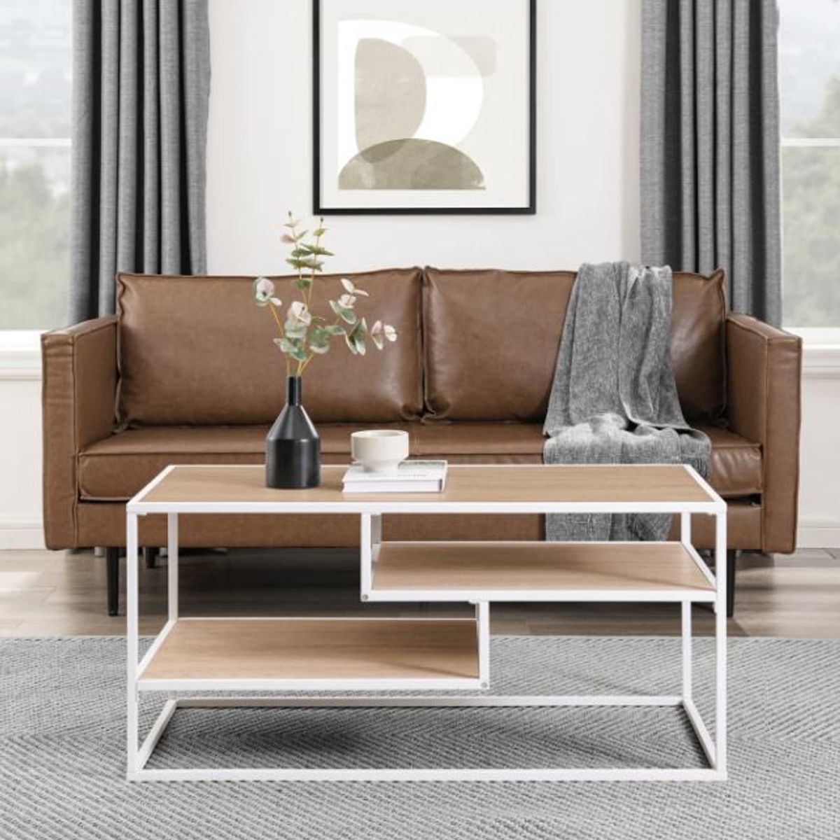 VENTITAS HOME - Mesa de Centro Industrial Corinne Ventitas Home Nácar y Blanco