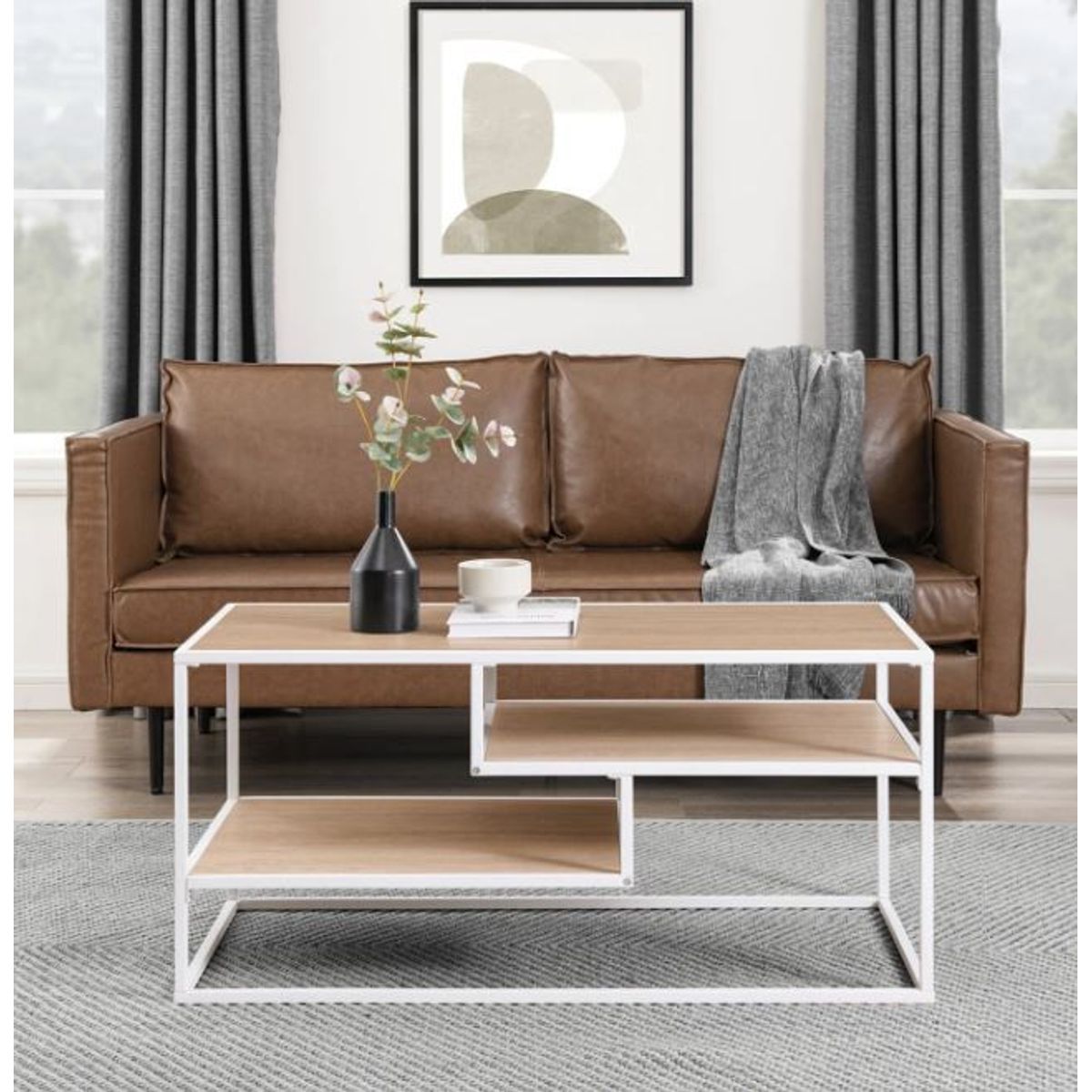 VENTITAS HOME - Mesa de Centro Industrial Corinne Ventitas Home Nácar y Blanco