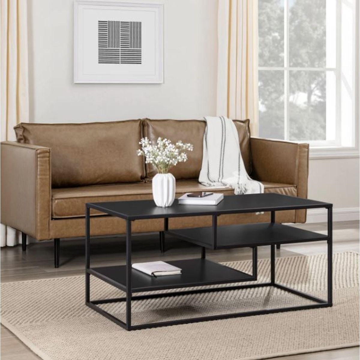 VENTITAS HOME - Mesa de Centro Industrial Corinne Ventitas Home Negro