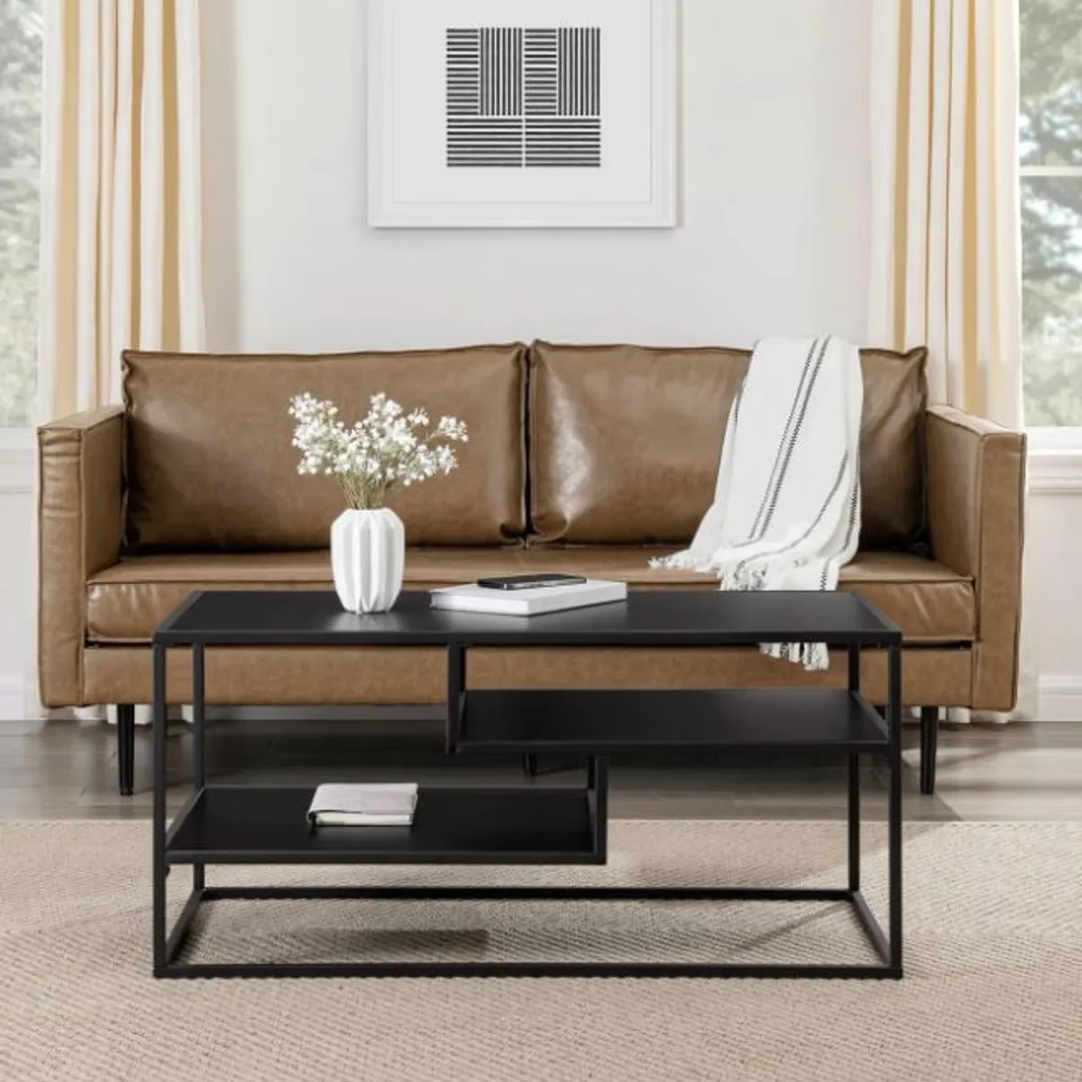 VENTITAS HOME - Mesa de Centro Industrial Corinne Ventitas Home Negro