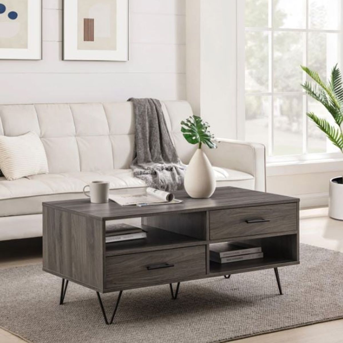 VENTITAS HOME - Mesa de Centro Minimalista Makaren Ventitas Home Carbón