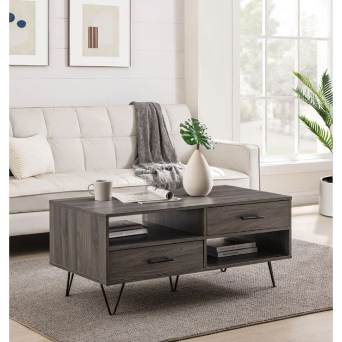 VENTITAS HOME - Mesa de Centro Minimalista Makaren Ventitas Home Carbón