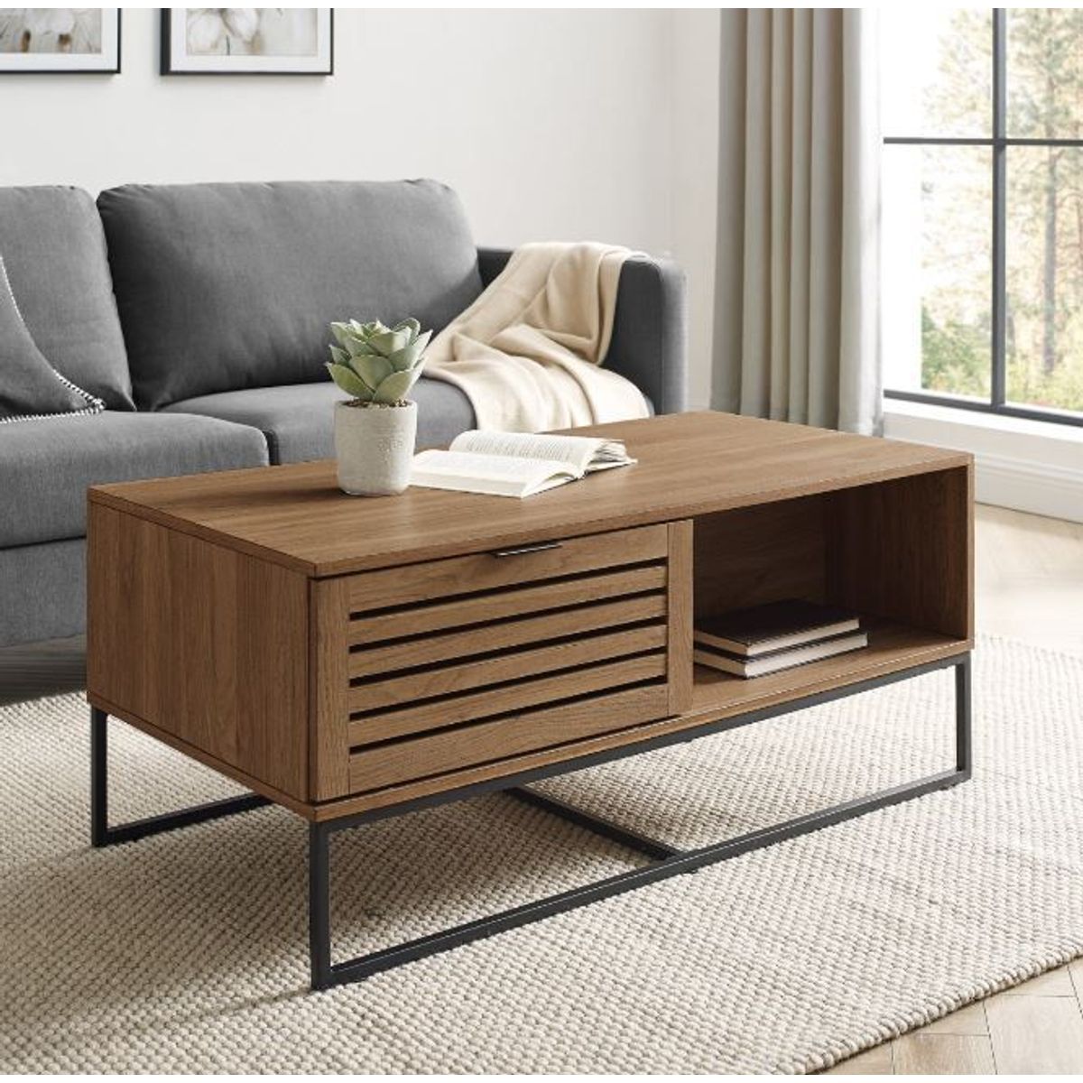 VENTITAS HOME - Mesa de Centro Industrial Rattina Ventitas Home Espresso