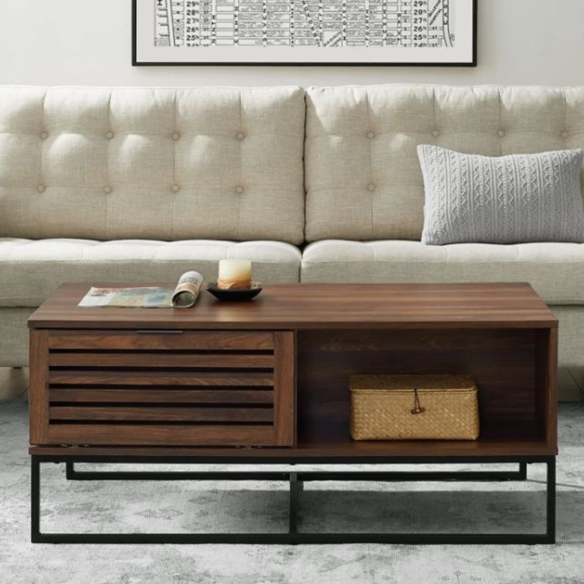 VENTITAS HOME - Mesa de Centro Industrial Rattina Ventitas Home Caramelo