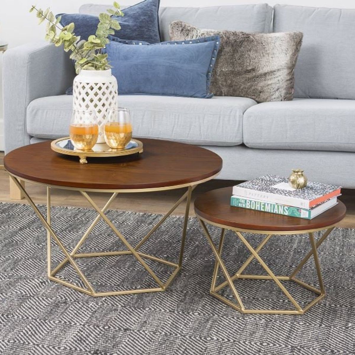 VENTITAS HOME - Mesa de Centro Londres Ventitas Home Cedro y Dorado