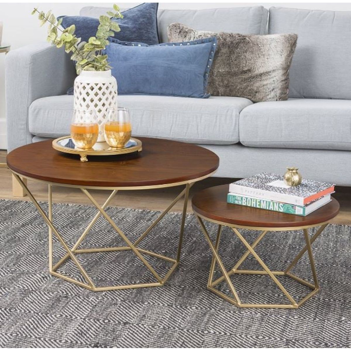 VENTITAS HOME - Mesa de Centro Londres Ventitas Home Cedro y Dorado