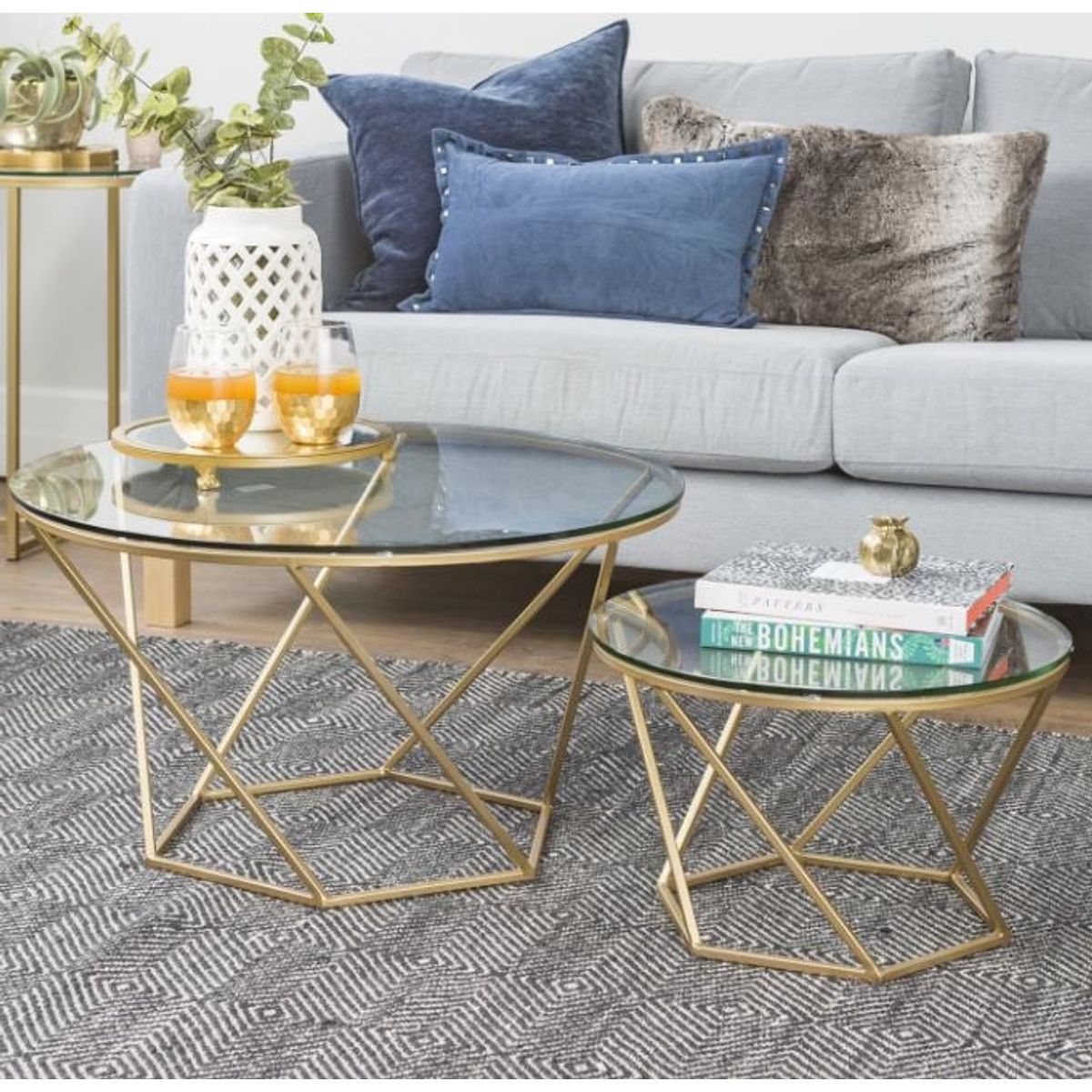 VENTITAS HOME - Mesa de Centro Vidrio Londres Ventitas Home Dorado