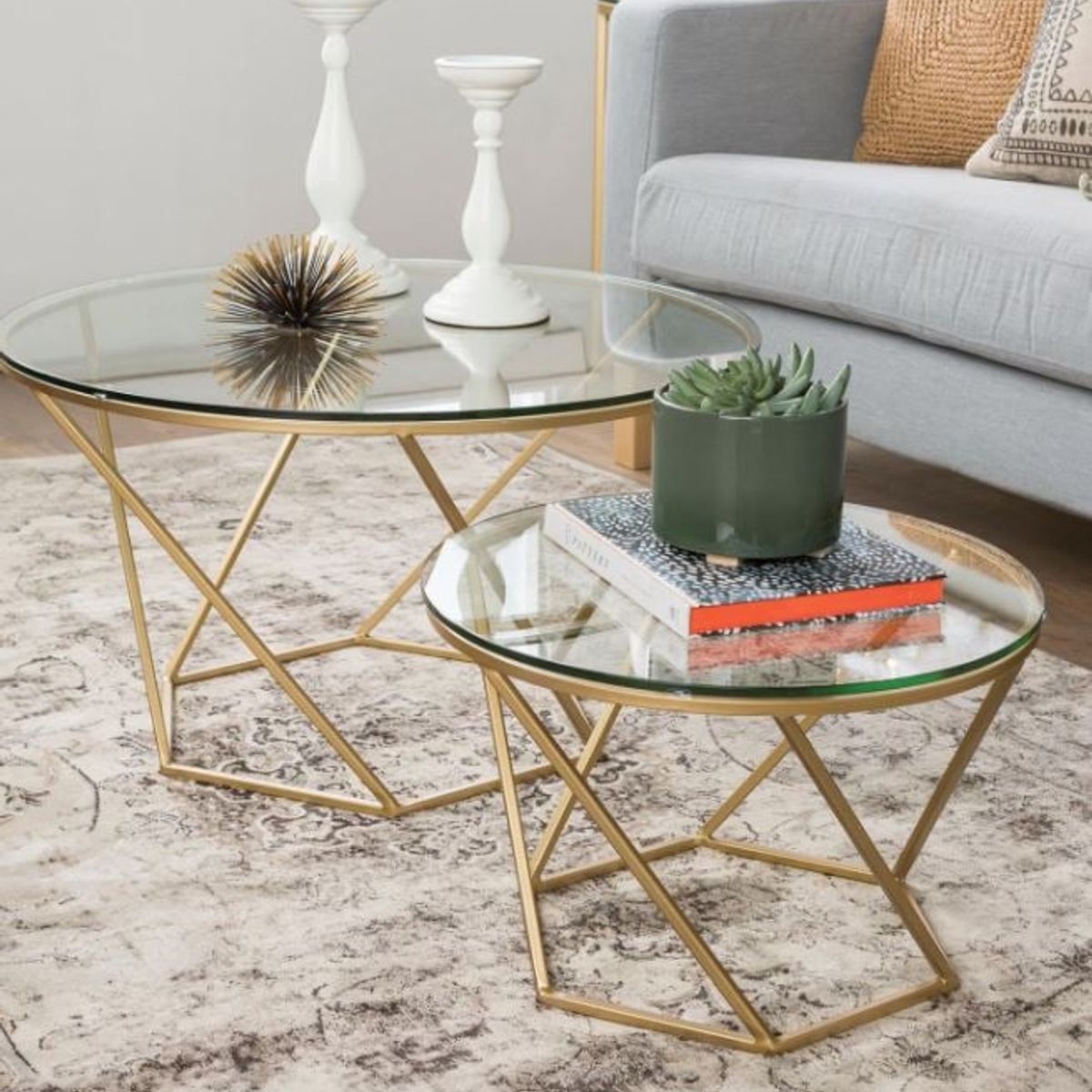 VENTITAS HOME - Mesa de Centro Vidrio Londres Ventitas Home Dorado