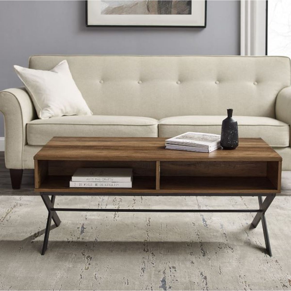 VENTITAS HOME - Mesa de Centro Industrial Kamila Ventitas Home Caramelo