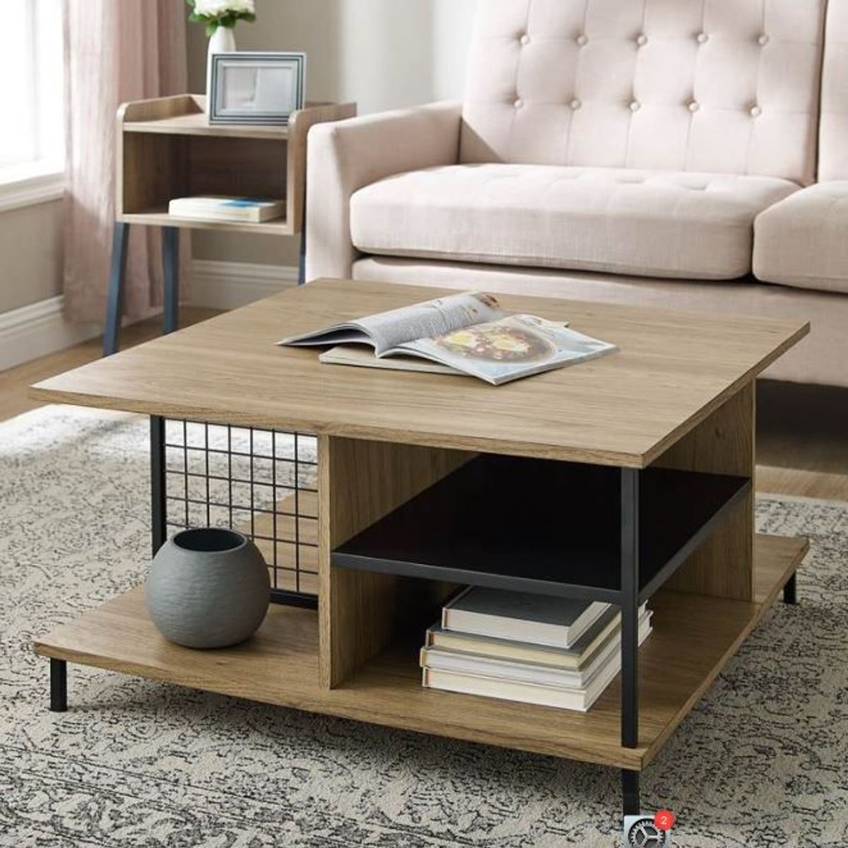 VENTITAS HOME - Mesa de centro Industrial Nayla Ventitas Home Rovere