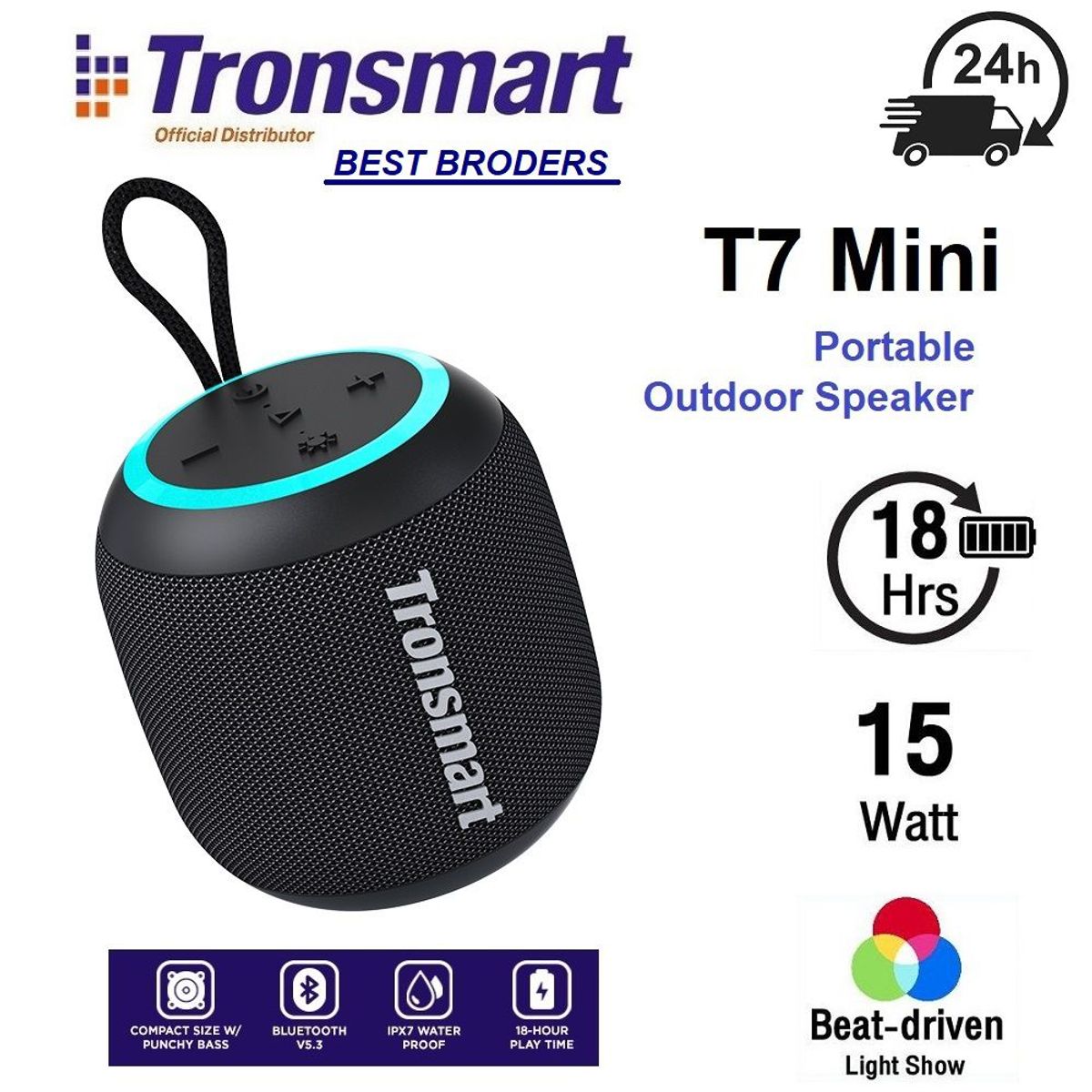 TRONSMART - Parlante Bluetooth Tronsmart  T7 Mini -15W -18hrs musica -Tribit Xdobo