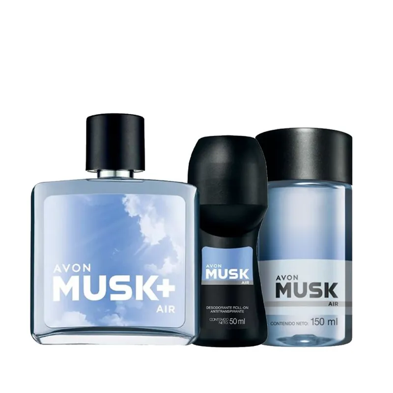 AVON - Musk Air Perfume de Hombre con Deo y Refresh Avon