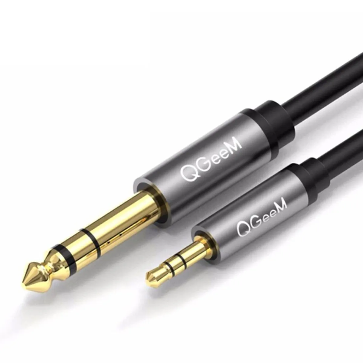 QGEEM - Cable Trs Stereo Macho 35mm - 65mm Chapado Oro Mp3 Pc 200cm