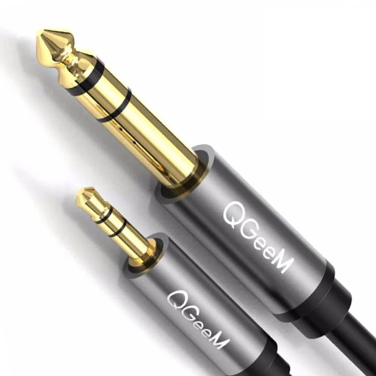 QGEEM - Cable Trs Stereo Macho 35mm - 65mm Chapado Oro Mp3 Pc 200cm
