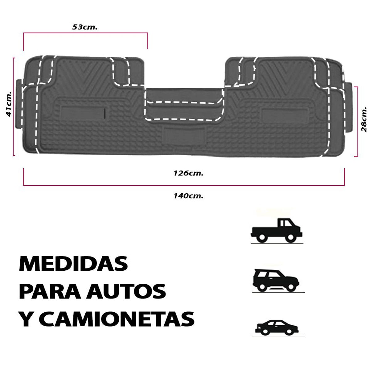GENERICO - Piso De Auto gris Camioneta Protector Pvc Tapiz Suelo