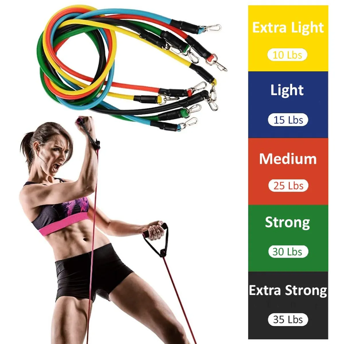 GENERICO - Bandas Elásticas de Resistencia 11 Piezas