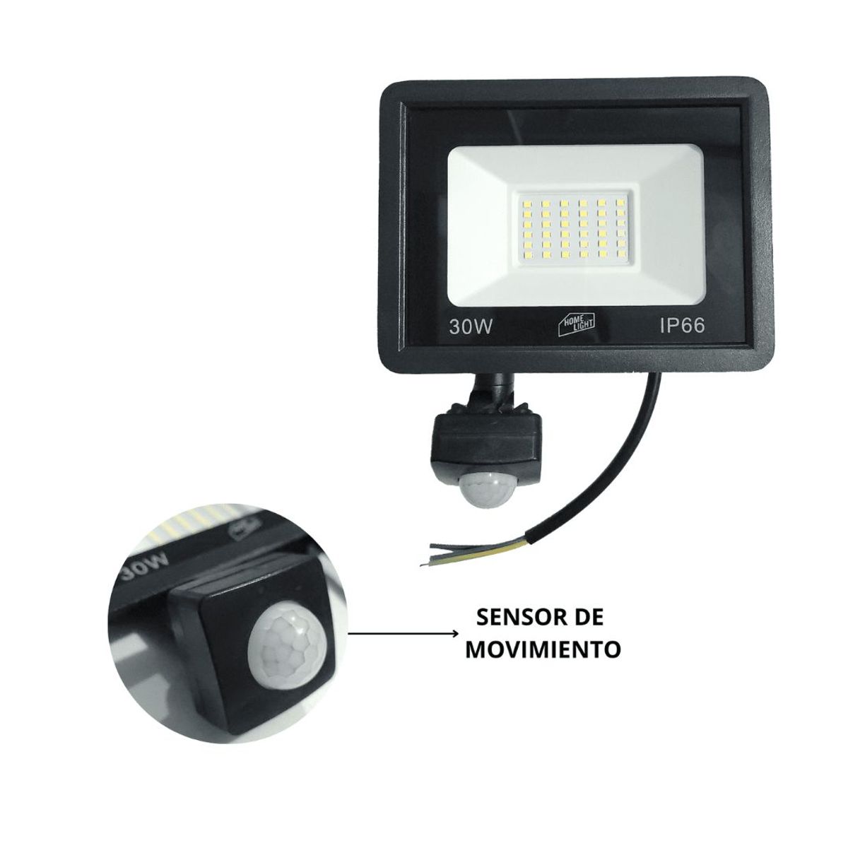 HOME LIGHT - Reflector led con sensor de movimineto 30W Luz Dia  Home Light