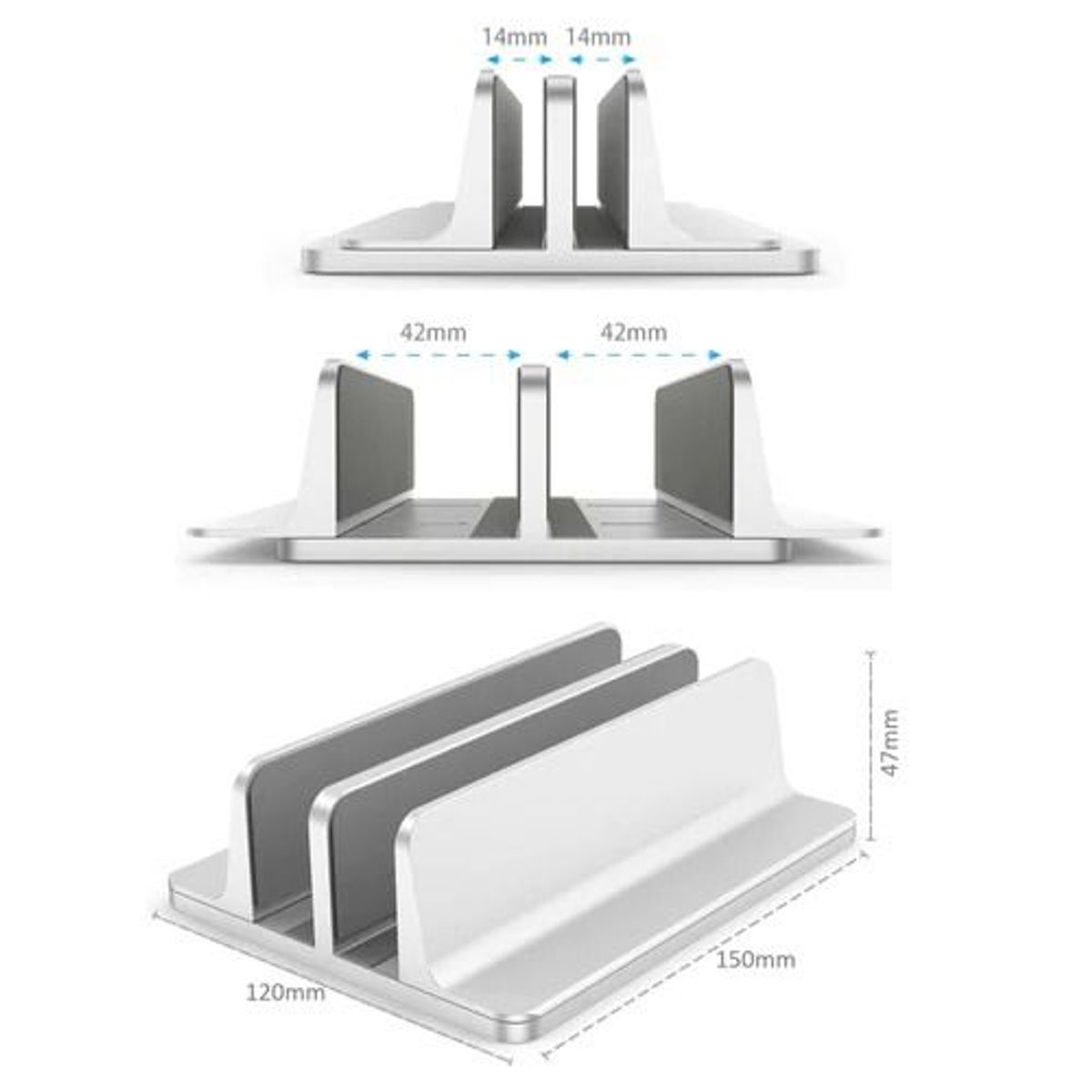 GENERICO - MONTECH - Soporte Vertical Doble de Aluminio para Laptop  Tablet