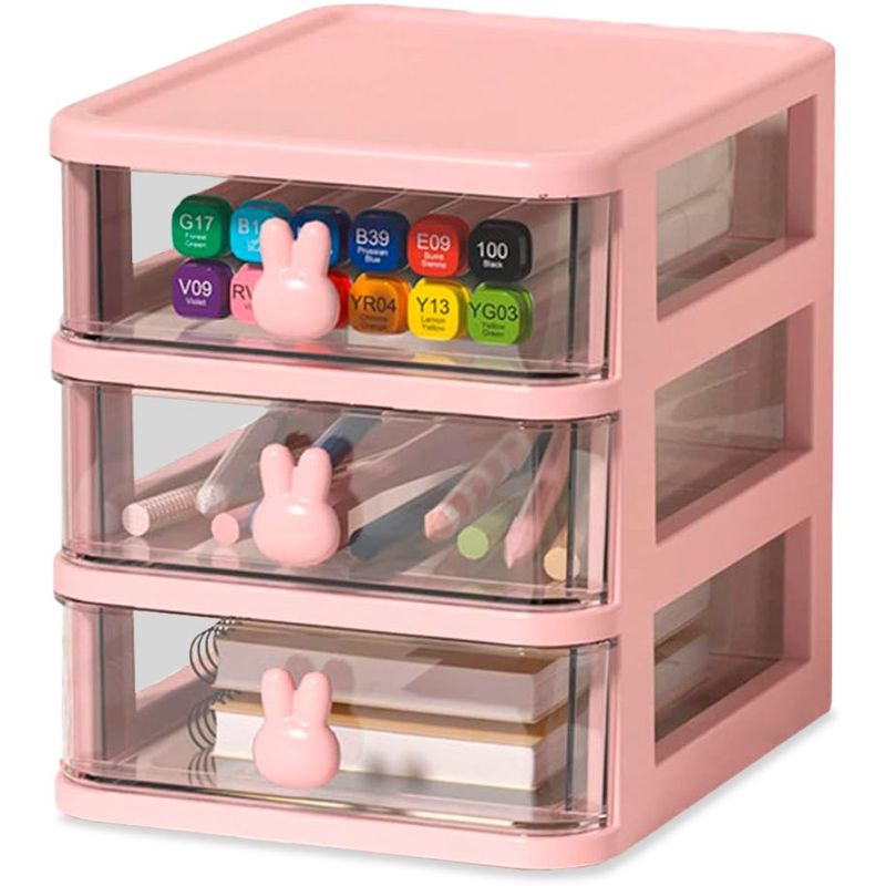 MINARI - Organizador Kawaii para Oficina 3 Cajones Conejito R 903C