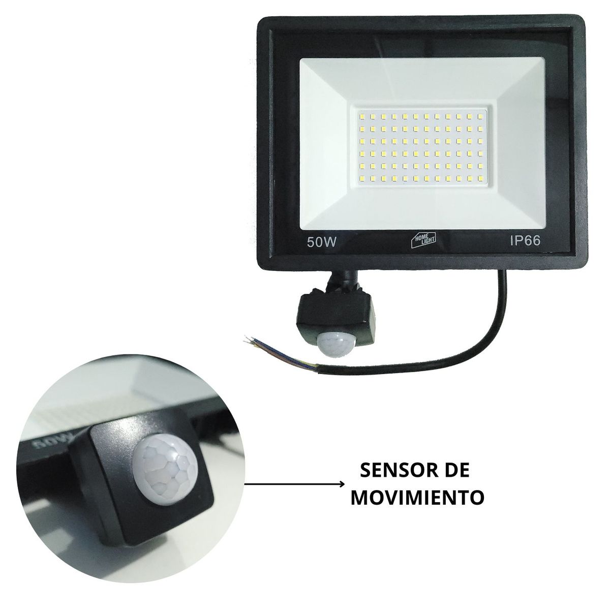 HOME LIGHT - Reflector led con sensor de movimineto 50W Luz Dia  Home Light
