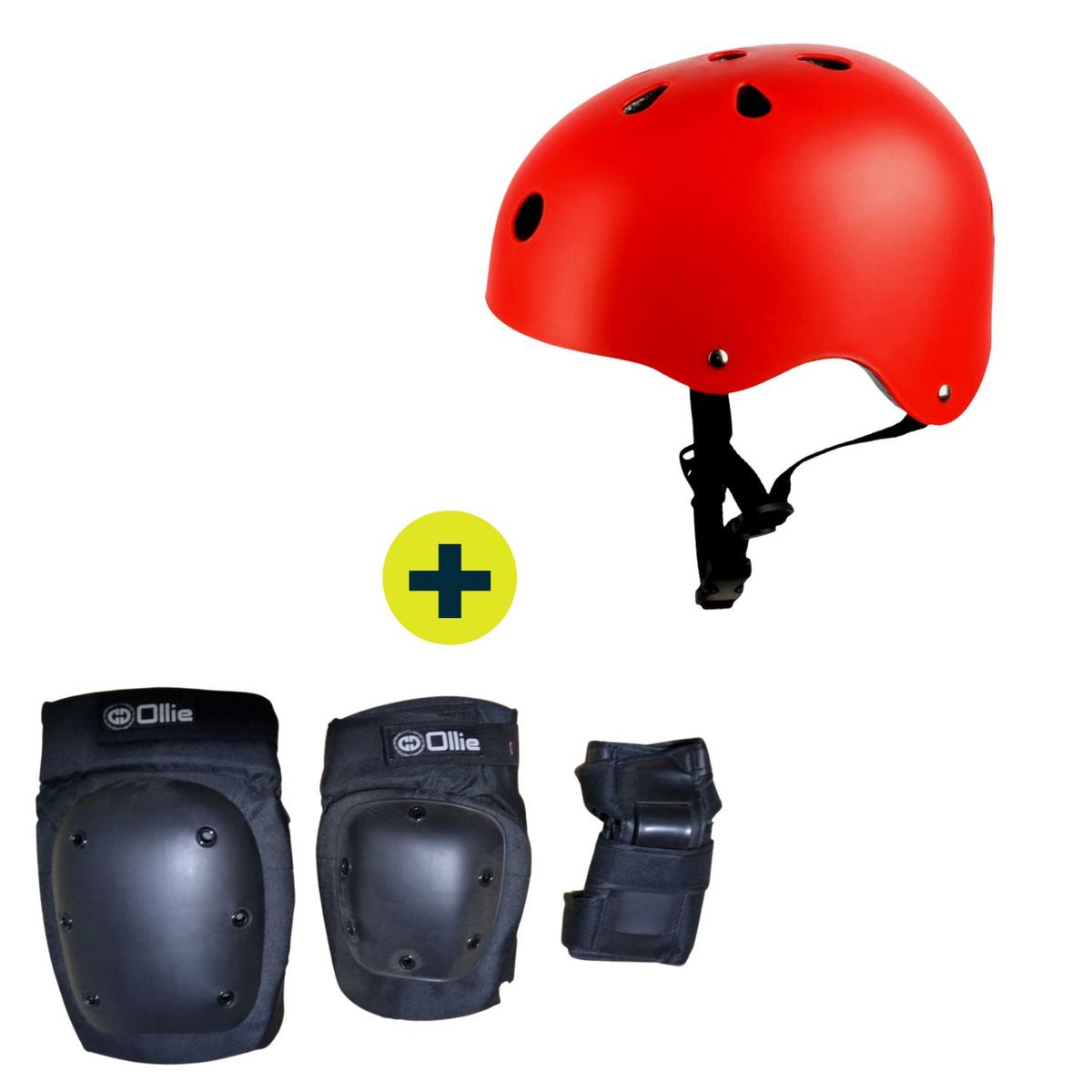 OLLIE - Combo Casco y Kit de Protección ciclismo Skate