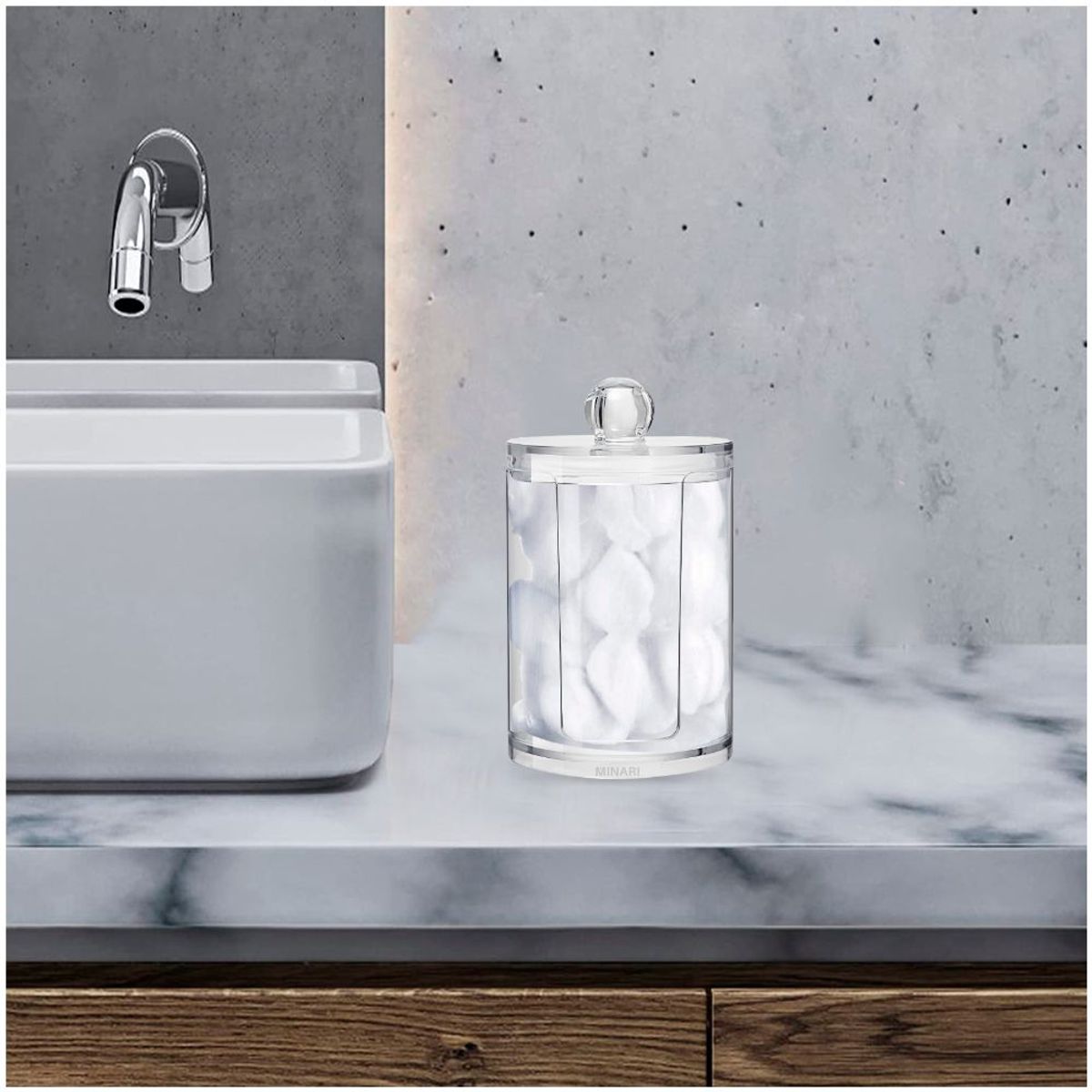 MINARI - Organizador Acrílico Dispensador de Algodón Maquillaje A160
