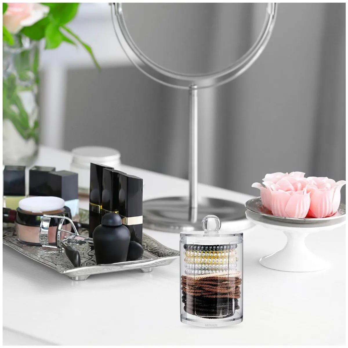 MINARI - Organizador Acrílico X2 Minari Multiuso Transparente Con Tapa