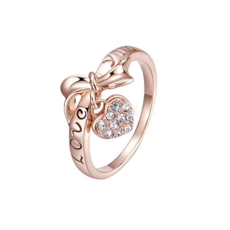 GENERICO - Anillo de Compromiso Alianzas  Love You Bañado en Oro - Genieka