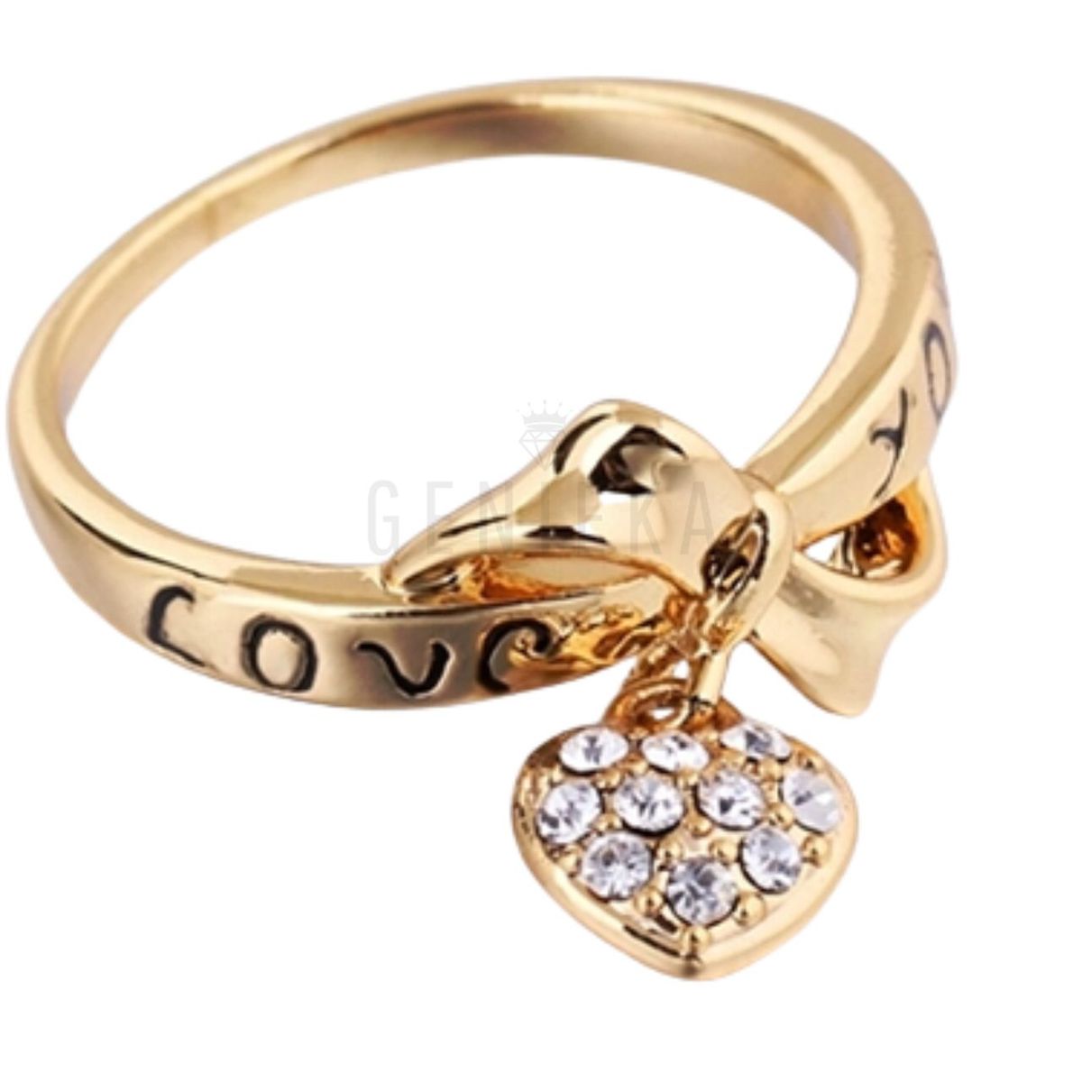 GENERICO - Anillo de Compromiso Alianzas  Love You Bañado en Oro - Genieka