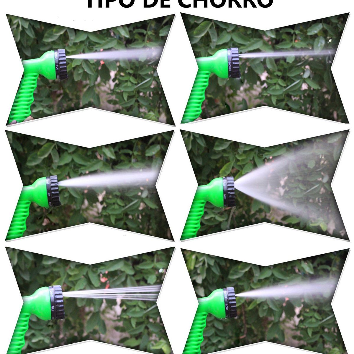 GENERICO - Manguera de 22m Retráctil y entendible con 7 tipos de chorro