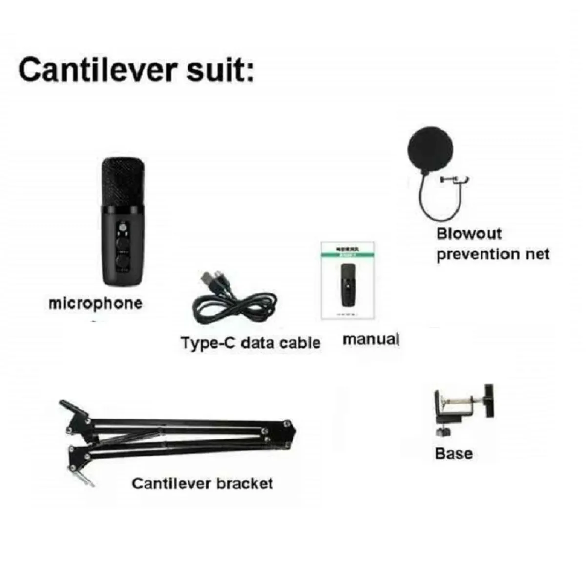 GENERICO - Juego de micrófono de condensador USB BM-501